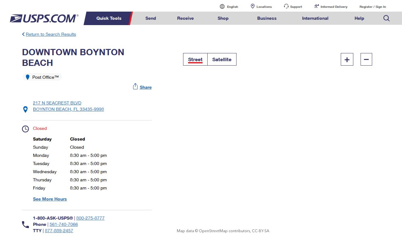 Boynton Beach ZIP code directory Downtown Post Office